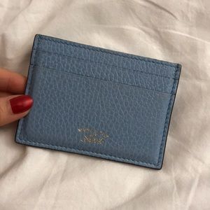 Gucci blue grained leather card case